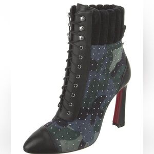 Christian Louboutin Studded Suede Booties